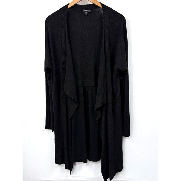Eileen Fisher Sweaters - Eileen Fisher Italian Yarn Cardigan Open‎ Front Black XL Extra Large